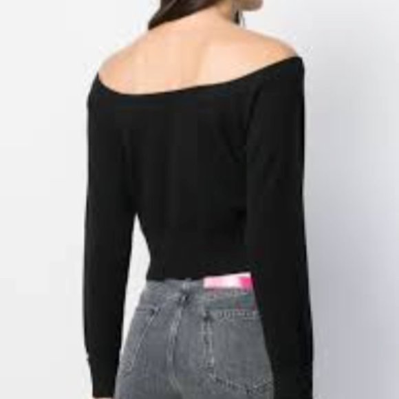 ALEXANDER WANG | Black Cardigan with Sheer Yoke - Picture 2 of 6